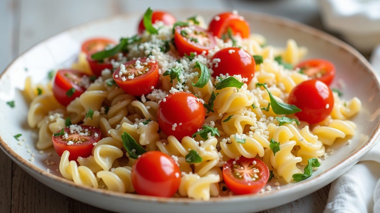 Bruschetta summer pasta salad