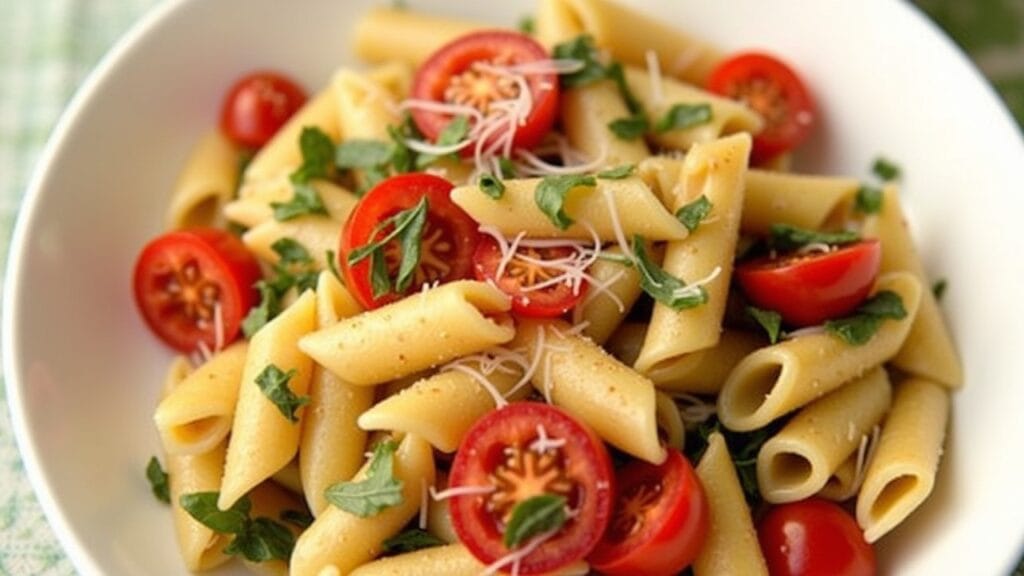 Bruschetta summer pasta salad
